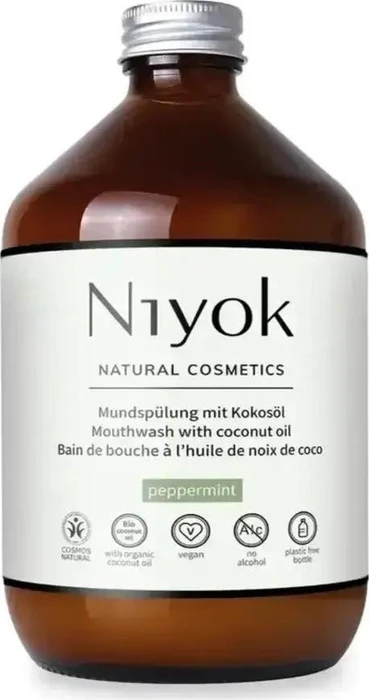 Niyok Mundspülung mit Kokosöl Pfefferminze, 500ml