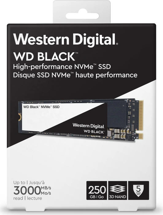 Western Digital WD_BLACK NVMe SSD 2018 250GB, M.2 2280 / M-Key / PCIe 3.0 x4
