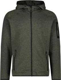 CMP Melange Knit Tech Hooded Heavy Fleece Jacke olive/nero (Herren)
