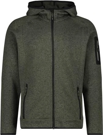 CMP Melange Knit Tech Hooded Heavy Fleece Jacke olive/nero (Herren)