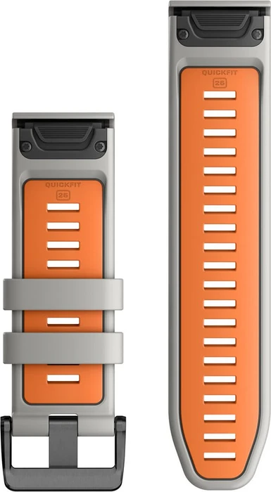 Garmin Ersatzarmband QuickFit 26 Silikon fog grey/ember orange