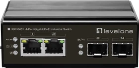 LevelOne IGP-08 Industrial Railmount Gigabit Switch, 2x RJ-45, 2x SFP, Hi-PoE (IGP-0431)