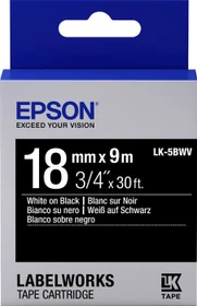 Epson LK-5BWV Beschriftungsband, 18mm, weiß/schwarz