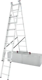 Krause Corda Alu 3-tlg. Teleskop-Mehrzweckleiter, 3x 9 Stufen