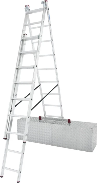 Krause Corda Alu 3-tlg. Teleskop-Mehrzweckleiter, 3x 9 Stufen