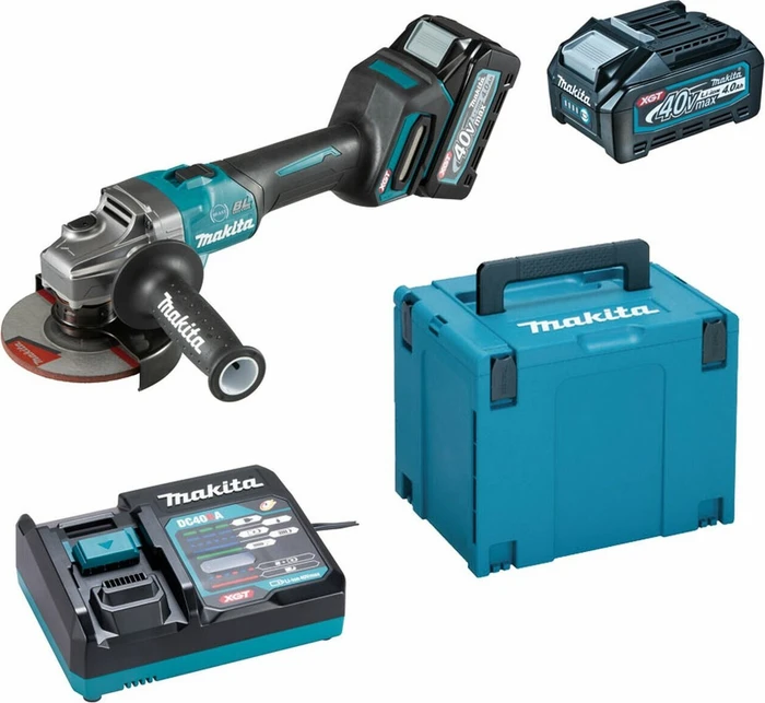Makita GA005GM201 XGT Akku-Winkelschleifer inkl. MAKPAC + 2 Akkus 4.0Ah
