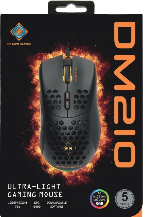 Deltaco DM210 Ultra-Light Gaming Mouse schwarz, USB