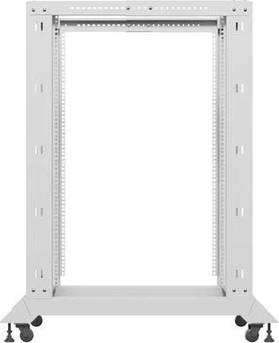 Lanberg Open Rack Series 19" Open Frame Rack 22HE, 4-Pfosten, mit Rollen, Flat Pack, tiefenverstellbar, 550-790mm, RAL 7035, 1000mm tief