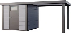 Telluria Classico 2424 Gerätehaus inkl. Anbau 2.84m rechts hellgrau