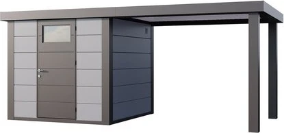 Telluria Classico 2424 Gerätehaus inkl. Anbau 2.84m rechts hellgrau