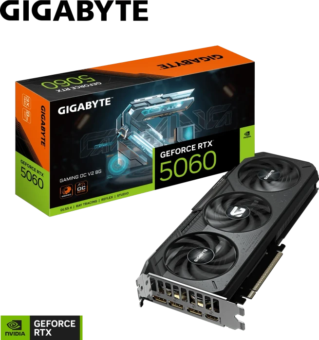 GIGABYTE GeForce RTX 5060 Gaming OC V2 8G, 8GB GDDR7, HDMI, 3x DP