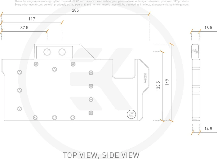 EK Water Blocks Quantum Line EK-Quantum Vector N+ RX 6800XT/6900XT D-RGB, Nickel, Acetal