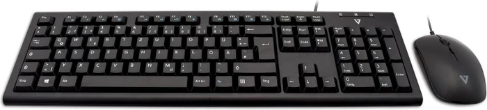 V7 CKU200 Tastatur und Maus Combo, USB, DE