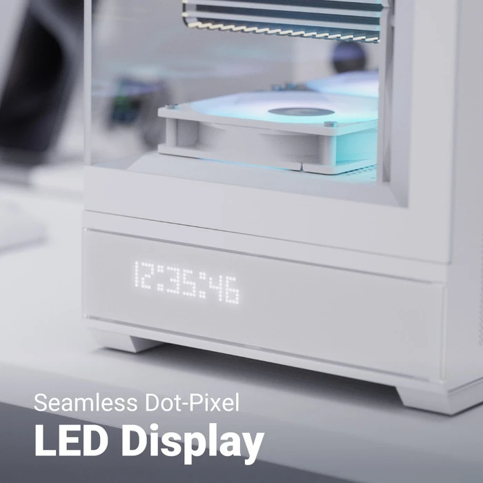 AeroCool P500B Digi White, Glasfenster