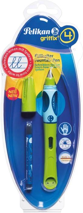 Pelikan griffix 4 green, rechte Hand, Anfänger, Blister