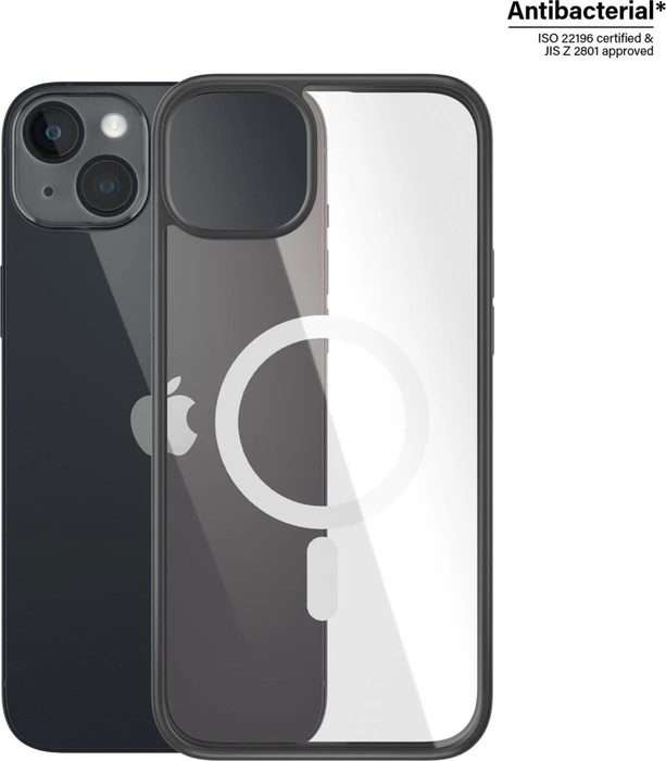 PanzerGlass Clear Case MagSafe AntiBacterial Black Edition für Apple iPhone 14 Plus schwarz/transparent