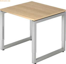 Hammerbacher Ergonomic Plus R-Serie RS08/E/S Schreibtisch 80x80cm Eiche/silber