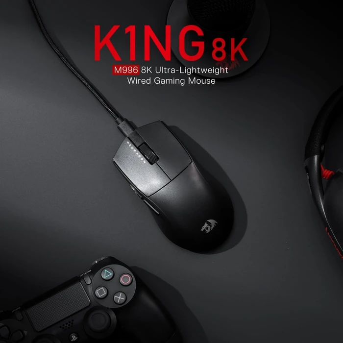 Redragon M996 K1NG 8K Ultra-Lightweight Wired Gaming Mouse schwarz, USB