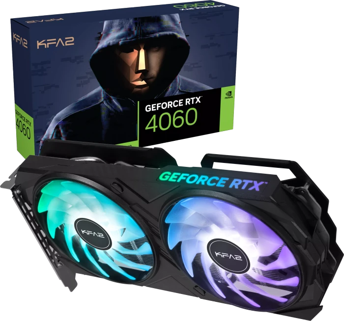 KFA2 GeForce RTX 4060 EX (1-Click OC), 8GB GDDR6, HDMI, 3x DP