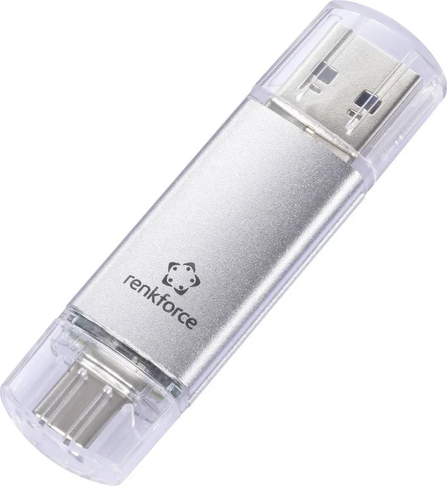 Renkforce RF-USBOS-220 32GB silber, USB-A + USB-C, USB 3.2 Gen 1×1