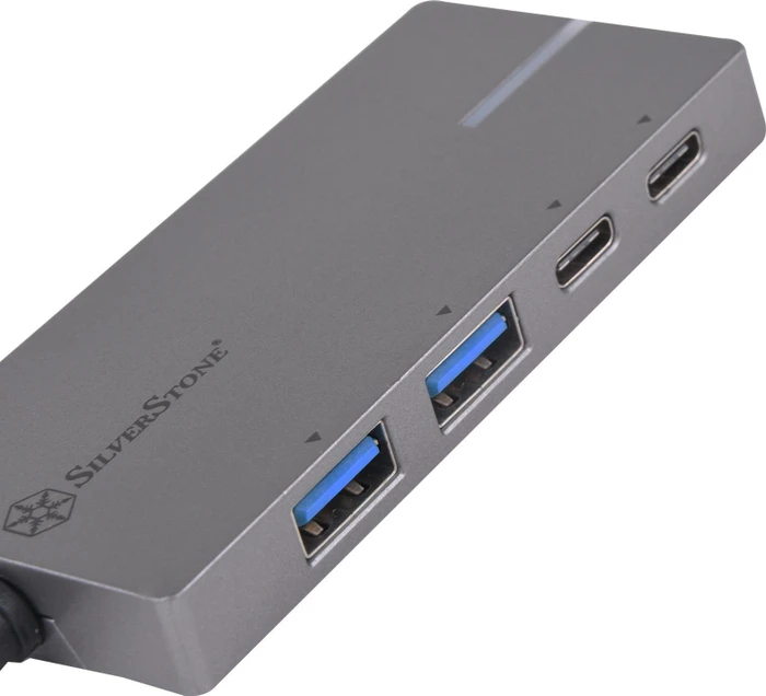 SilverStone EP09 USB-Hub, 2x USB-C 3.0, 2x USB-A 3.0, USB-C 3.0 [Stecker]