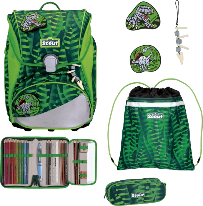 Scout Alpha DIN Danger Dino Schultaschen-Set, 4-tlg.