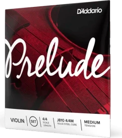 D'Addario Prelude Violin String Set, 4/4 Scale, Medium Tension
