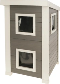 Kerbl ECO-Katzenhaus Emila, grau/weiß