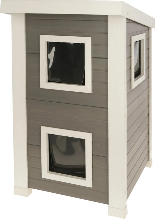 Kerbl ECO-Katzenhaus Emila, grau/weiß