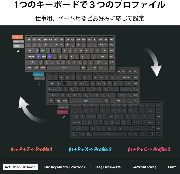 Keychron K2 HE Wireless, Special Edition Black, 75%, PBT, LEDs RGB, Gateron 2.0 Magnetic Nebula, USB/Bluetooth, US