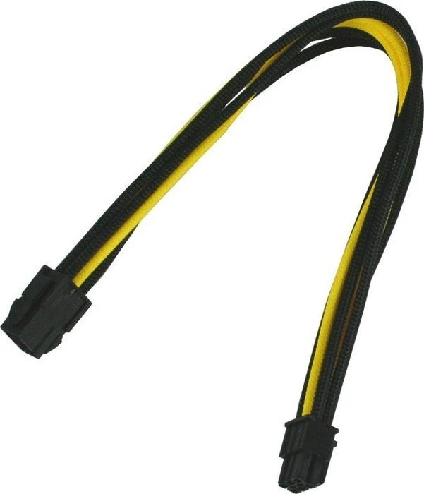 Nanoxia 6-Pin PCIe Verlängerung 30cm, single schwarz/gelb