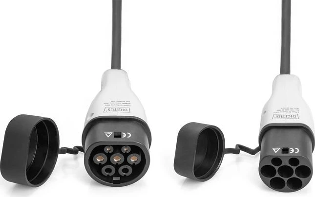 Digitus Ladekabel Typ 2 auf Typ 2, 22kW, 10m Spiralkabel