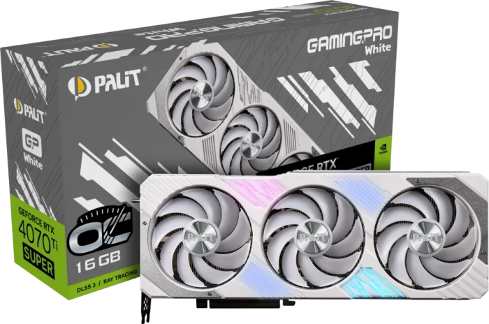 Palit GeForce RTX 4070 Ti SUPER GamingPro White OC, 16GB GDDR6X, HDMI, 3x DP