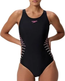 Speedo Medalist Placement Badeanzug schwarz/grün (Damen)