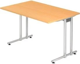 Hammerbacher Ergonomic N-Serie NS12/6 Schreibtisch 120x80cm Buche/silber