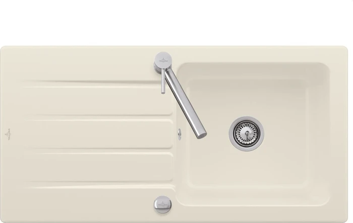 Villeroy & Boch Architectura 1000x510mm Einbau Becken reversibel mit Ablauffernbedienung ivory