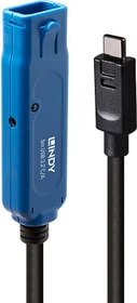 Lindy USB 3.0 aktives Verlängerungskabel Pro, USB-C [Stecker] auf USB-A [Buchse], 5m (43380)