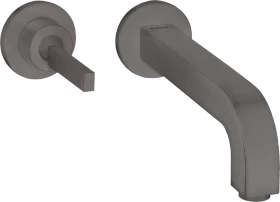 Hansgrohe Axor Citterio Einhebel-Waschtischmischer Unterputz für Wandmontage mit Pingriff Auslauf 220mm und Rosetten brushed black chrome
