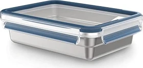 Emsa Clip&Close Stainless Steel rechteckig Aufbewahrungsbehälter 1.2l blau