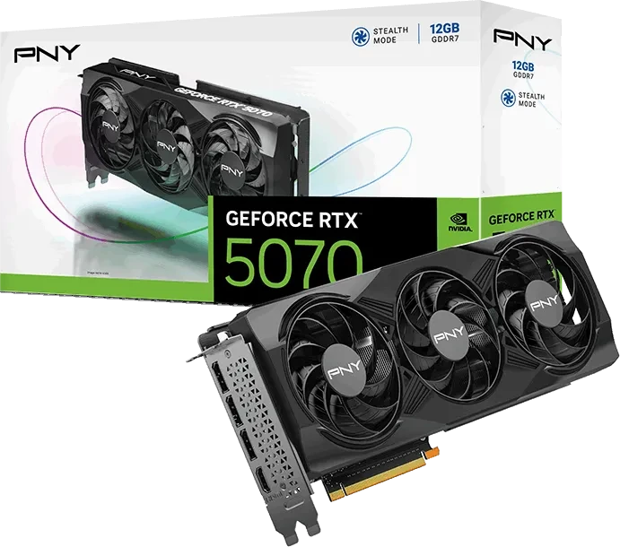 PNY GeForce RTX 5070 Triple Fan, 12GB GDDR7, HDMI, 3x DP