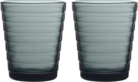 Iittala Aino Aalto Trinkglas 220ml dunkelgrau, 2 Stück