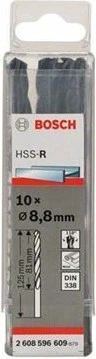 Bosch Professional HSS-R Spiralbohrer, 8.8x81x125mm, 10 Stück