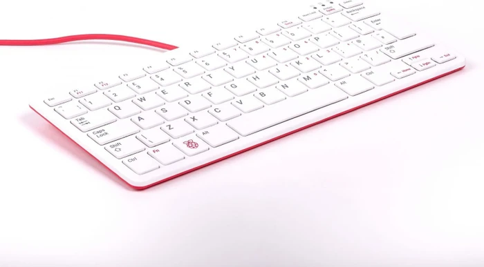 Raspberry Pi keyboard and hub, rot/weiß, USB, UK (RPI-KEYB (UK)-RED/WHITE)