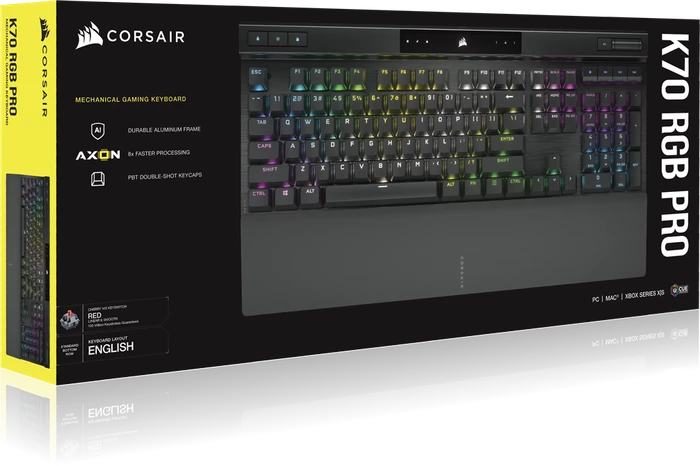Corsair Gaming K70 RGB PRO, MX SPEED RGB Silver, USB, DE