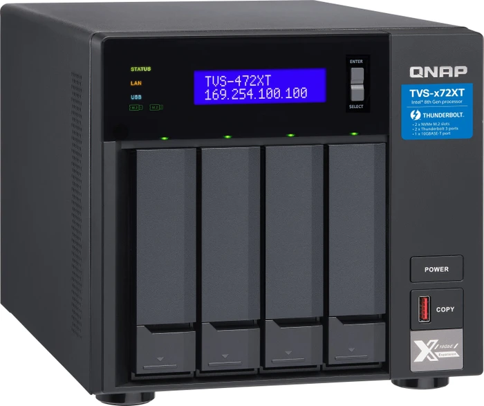 QNAP QuTS hero TVS-472XT-i5-4G, 4GB RAM, 1x RJ-45 10GBase-T, 2x RJ-45 1000Base-T