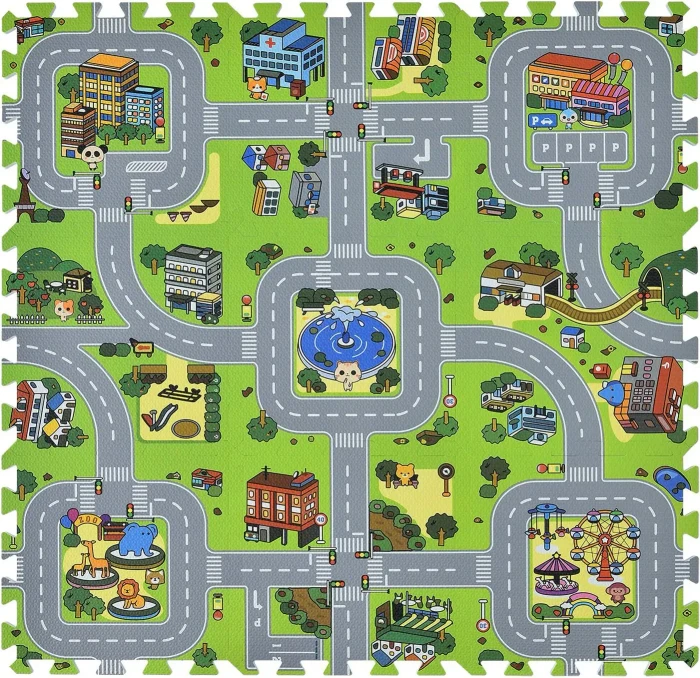 Juskys Spielmatte Puzzle 90x90cm 9-tlg. grün