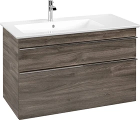 Villeroy & Boch Venticello Waschbeckenunterschrank für Becken links 2 Auszüge 953x590x477mm stone oak/chrome