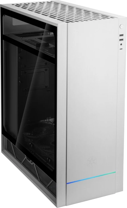 SilverStone Alta F1 Silver, silber, Glasfenster