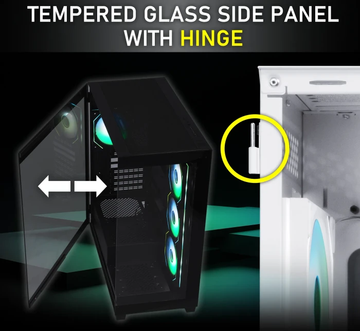 BitFenix CETO Premium Black, 4A, Lüfter LED ARGB, Glasfenster