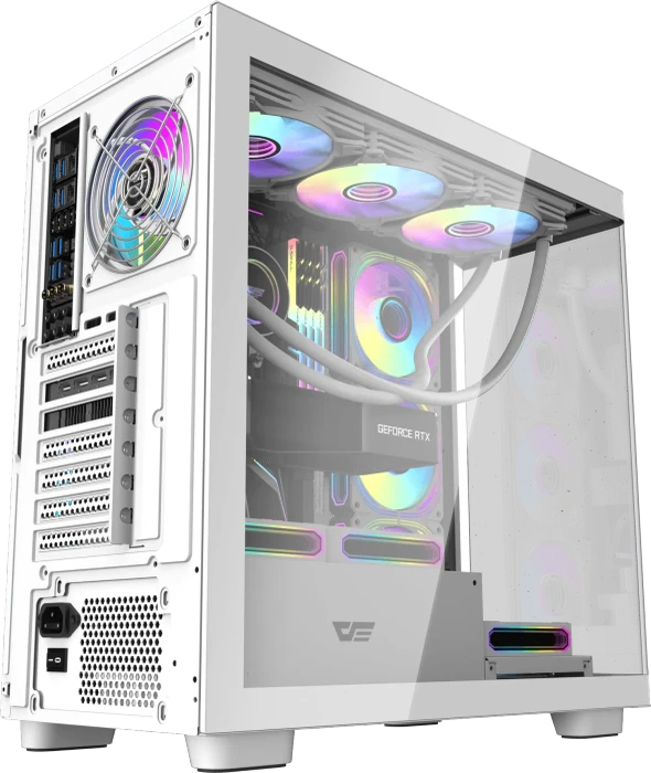 DarkFlash DS900G White, Glasfenster
